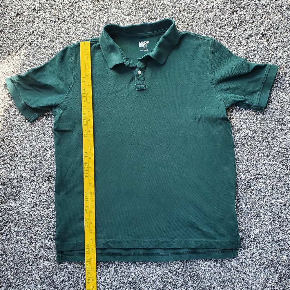 Lands' End Kids 100% Cotton Oeko-Tex Polo Shirt - Hunter Green/Evergreen